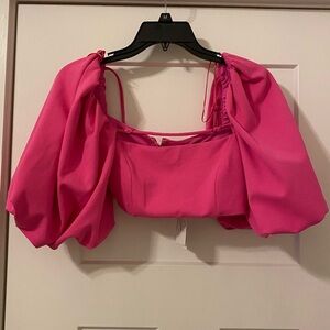 Zara Balloon Sleeve Crop Top